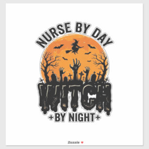 Vintage-Hexenschwester-Halloween-Design_1 Aufkleber