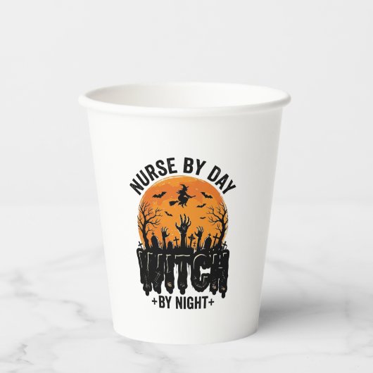 Vintage-Hexenschwester-Halloween-Design_1 Pappbecher (Vorderseite)