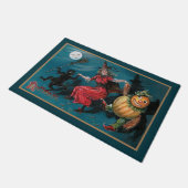 Vintage Hexentanz mit Schwarzer Katze Fußmatte (Schrägansicht)