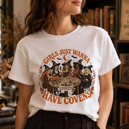 Vintage-Hexenzirkel-Halloween-Grafik für Damen T-Shirt