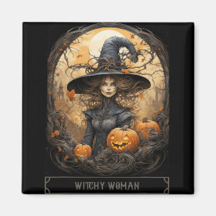 Vintage Hexerei Wicca Gothic Hexen Halloween Magnet