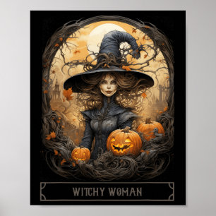 Vintage Hexerei Wiccan Gothic Hexeny Halloween Poster