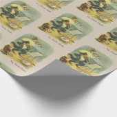 Vintage Hey Diddle Diddle Kinderreim restauriert Geschenkpapier (Ecke)