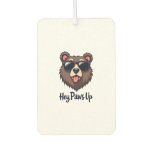Vintage Hey Paws Up Bär mit Sonnenbrille Lustiger Autolufterfrischer
