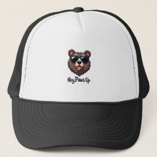 Vintage Hey Paws Up Bär mit Sonnenbrille Lustiger Truckerkappe