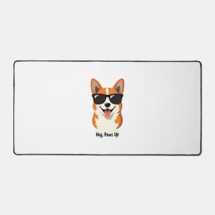 Vintage Hey, Paws Up Corgi mit Sonnenbrille Süßer Schreibtischunterlage