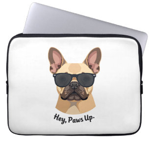 Vintage Hey, Paws Up Französische Bulldogge Sonnen Laptopschutzhülle