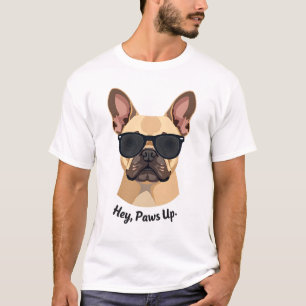 Vintage Hey, Paws Up Französische Bulldogge Sonnen T-Shirt