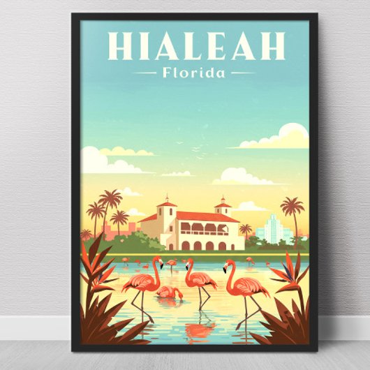Vintage Hialeah Florida Poster