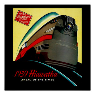 Vintage-Hiawatha-Geschwindigkeitszug Poster