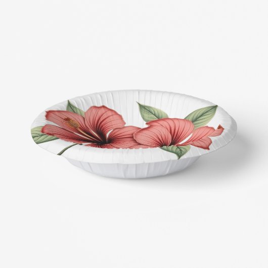 Vintage Hibiscus Pappteller (Gewinkelt)