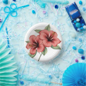 Vintage Hibiscus Pappteller (Party)