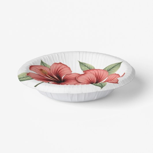 Vintage Hibiscus Pappteller (Gewinkelt)