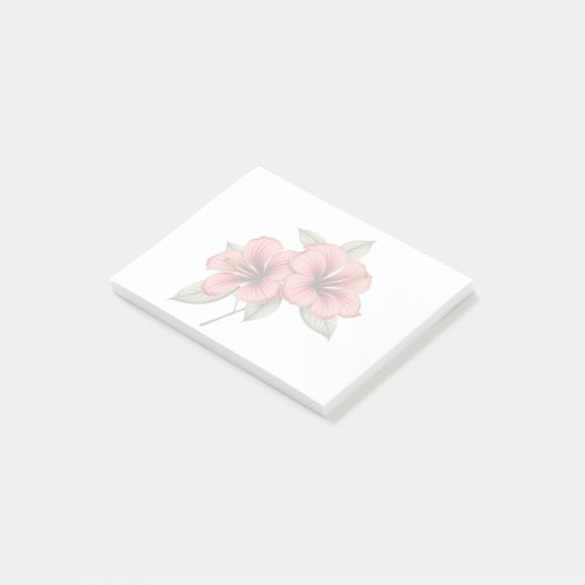 Vintage Hibiscus Post-it Klebezettel (angewinkelt)