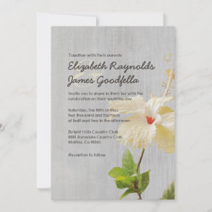 Vintage-Hibiskus-Hochzeitseinladungen Einladung