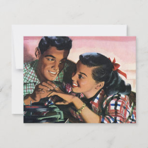Vintage High School Sweethearts Liebe Termin speic Save The Date