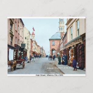 Vintage High St. Kilkenny Stadt Irland Postkarte