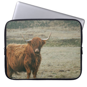 VINTAGE HIGHLAND CATTLE COW PHOTO LAPTOPSCHUTZHÜLLE