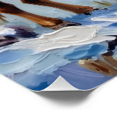 Vintage Highland Cow in Snowy Christmas Meadow Poster (Ecke)