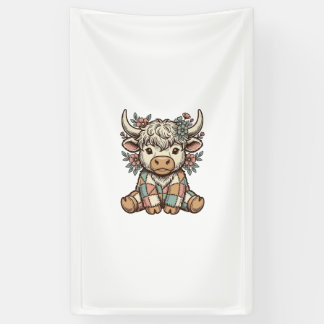 Vintage Highland Kuh Blumen Patchwork Hemd_1 Banner