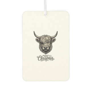 Vintage Highland Kuh Frohe Weihnachten Shirt_1 Autolufterfrischer