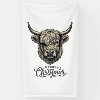 Vintage Highland Kuh Frohe Weihnachten Shirt_1 Banner