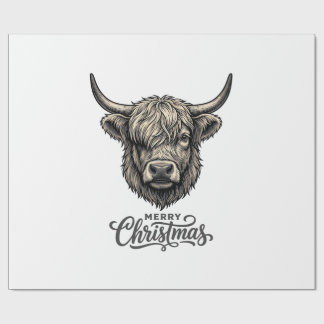 Vintage Highland Kuh Frohe Weihnachten Shirt_1 Geschenkpapier