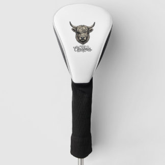 Vintage Highland Kuh Frohe Weihnachten Shirt_1 Golf Headcover