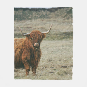 VINTAGE-HIGHLAND-RIND-KUH-FOTO FLEECEDECKE