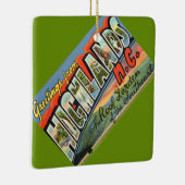 Vintage Highlands NC Postcard Keramikornament (Rechts)