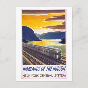 Vintage Highlands of the Hudson Zugplakat Postkarte