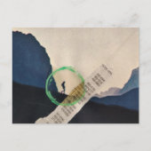 Vintage Hiking in Mountains Collage Postkarte (Vorderseite)