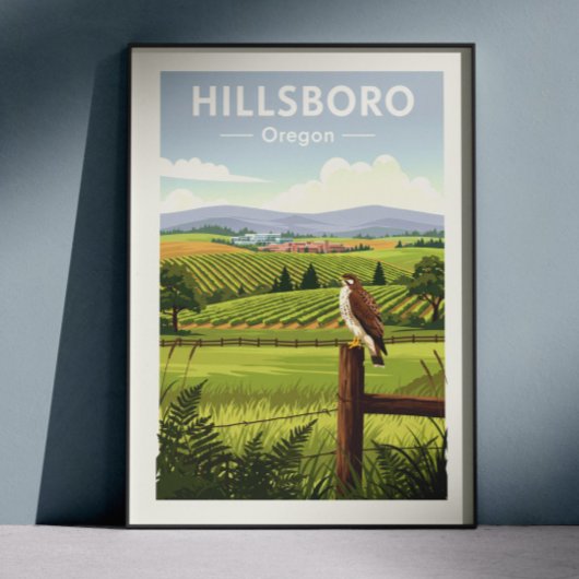Vintage Hillsboro Oregon Poster