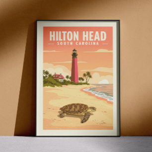 Vintage Hilton Head South Carolina Poster