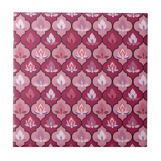 Vintage Himbeerfliesen Fliese (Vorderseite)