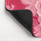 Vintage Himbeerrotes Blumen Mousepad (Ecke)