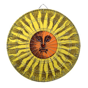 Vintage Himmel Gelbe Lächelnde Glückliche Hippie-S Dartscheibe