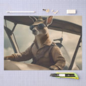 "Vintage Himmel: Kangaroo-Pilot im alten Flugzeug Seidenpapier (Handwerk)