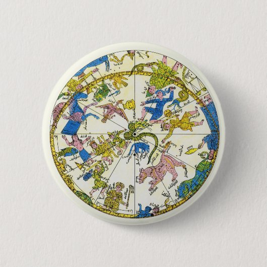 Vintage Himmelfahrt, arabischer Raum, Sternbilder Button (Vorderseite)