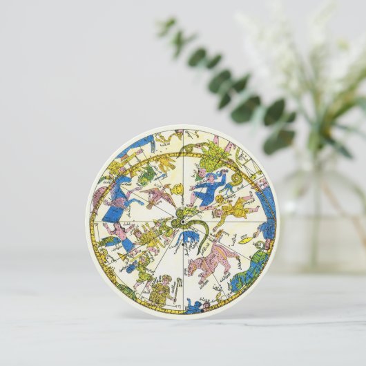 Vintage Himmelfahrt, arabischer Raum, Sternbilder Einladung (Stehend Vorderseite)