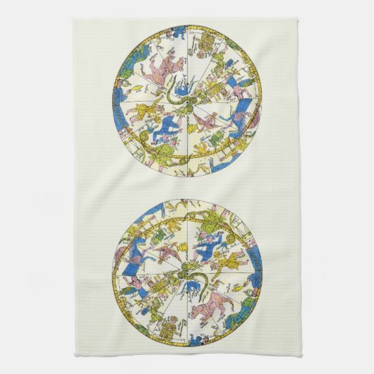 Vintage Himmelfahrt, arabischer Raum, Sternbilder Geschirrtuch (Vertikal)