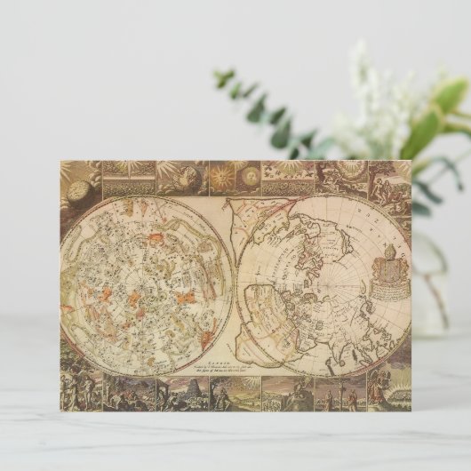 Vintage Himmelfahrtskarte von Joseph Moxon (Stehend Vorderseite)