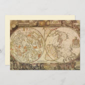 Vintage Himmelfahrtskarte von Joseph Moxon (Vorne/Hinten)