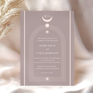 Vintage-Himmelhochzeit mit Mystik Einladung
