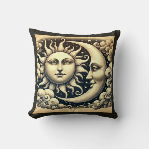 Vintage Himmels-Sonne & Mond  Kissen
