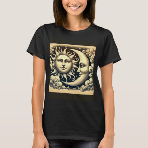 Vintage Himmels-Sonne & Mond T-Shirt