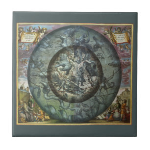 Vintage Himmelsastronomie der Nordkonstellation Fliese