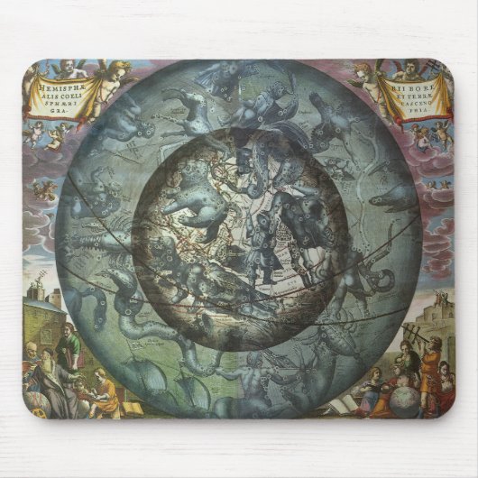Vintage Himmelsastronomie der Nordkonstellation Mousepad (Vorne)
