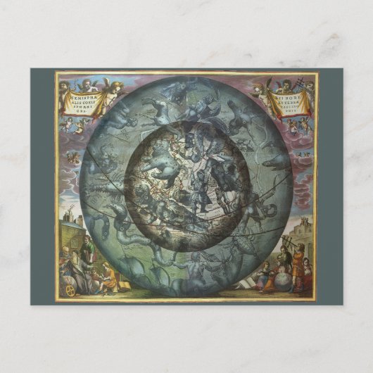 Vintage Himmelsastronomie der Nordkonstellation Postkarte (Vorderseite)