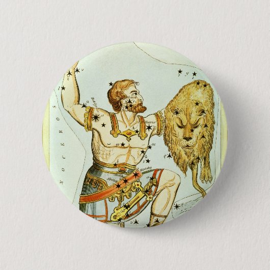 Vintage Himmelsastronomie, Orion-Konstellation Button (Vorderseite)